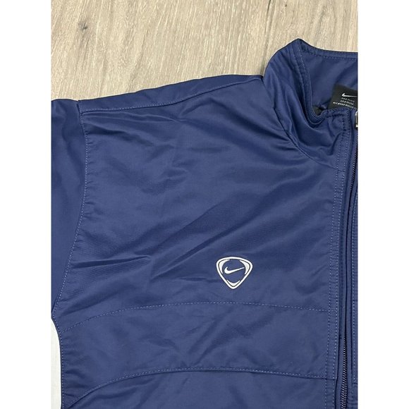 Vintage Nike Soccer / Football Lined Jacket Mens M Blue 90s Y2K Silver Tag Zip - Picture 4 of 11